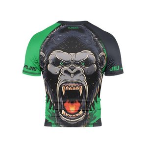 Vente en gros de rashguards unisexes personnalisés UPF 50, vêtements de yoga, sublimation, protection UV, séchage rapide, compression, polyester, fabrication OEM, sur mesure - Product Image 3