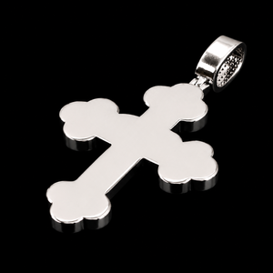 Beautiful Design White Gold Moissanite Diamond Cross Pendant Hip Hop Broken Heart Cut Design and <b>Rope</b> <b>Chain</b> Man's Jewelry - Product Image 6
