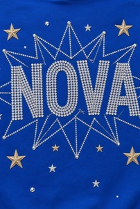 Sweat-shirt à capuche unisexe Nova en polaire surdimensionné avec strass, motif étoile scintillant, rose, bleu, noir, pour l'automne - Product Image 5