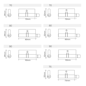 Silinder Kunci Pintu Tunggal Profil Euro Kuningan 70mm dengan Kenop, Silinder Kunci Keamanan Pintu Interior dengan 3 Kunci - Product Image 3