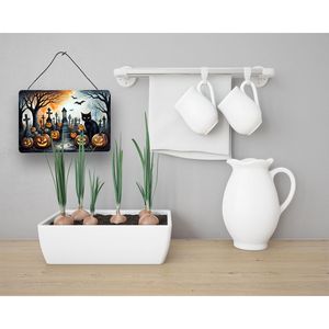 Nuevo gato negro espeluznante colgante de pared de Halloween CARTEL DE Metal de aluminio Multicolor para cocina Bar baño decoración del hogar 8HX12W - Product Image 3