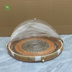 Seagrass food <b>cover</b> with round pattern Kitchenware and <b>table</b> decoration Wholesale eco-friendly Made in Viet Nam - Product Image 5