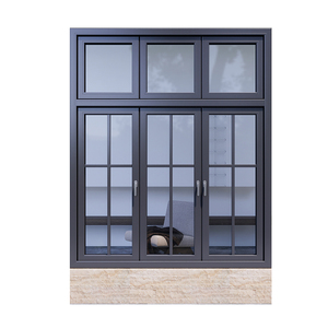 Fenêtres à battants français en aluminium à rupture de pont thermique, de haute qualité, rétro, coupe-vent, insonorisées, avec grille - Product Image 5