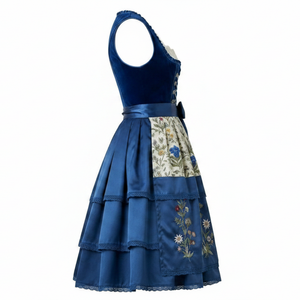 Robe Dirndl de haute qualité pour femmes, tissu respirant, broderie allemande, longueur genou, sans manches, coupe confortable, robe Dirndl pour femmes - Product Image 4