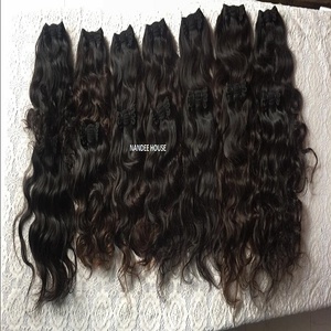 Temple brésilien péruvien 4X4 cuticule aligné indien vierge crue Remy cheveux noir pour dentelle frontale fermeture perruque cheveux humains - Product Image 5