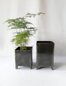 Pot de fleurs en fer forgé fait main pour plantes succulentes, couleur noir mat, décoration de bureau, jardin d'intérieur, hydroponie numérique électronique, écologique, application - Product Image 5