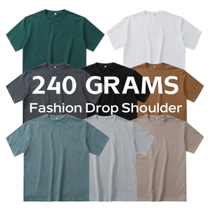 T-shirt pour homme en coton 100% tricoté, col rond, manches courtes, coupe régulière, taille américaine 220 GSM, grande taille, logo imprimé sur le devant en sérigraphie - Product Image 6
