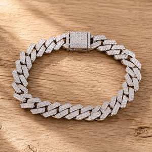 Pulsera de tenis estilo cubano con diamantes cultivados en laboratorio de corte redondo, estilo hip-hop, oro macizo de 10K, 14K, 18K, para uso diario, fiestas y bodas - Product Image 4