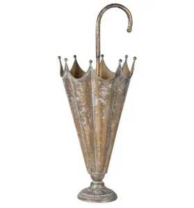 Luxury Gold Metal Umbrella Stand Mesh Entryway Walking Stick Holder Modern Brass Finish Tall Cane Storage Rack with Drip Tray - Product Image 5