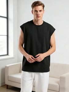 Chaleco Deportivo Informal de Algodón Puro para Hombre, Estilo Cómodo para Verano, Personalizable con Logotipo - Product Image 5