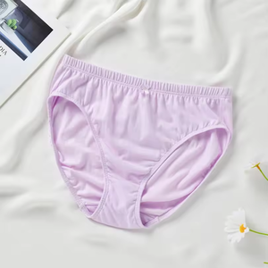 กางเกงชั้นในสตรีสีพื้นพร้อมโบว์สวมใส่สบาย - Product Image 4