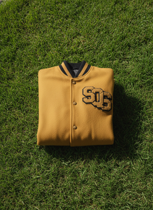 Custom <b>Men's</b> Melton Wool Varsity <b>Jacket</b> with <b>Leather</b> Sleeves Patchwork Design Stand Collar-Windproof & Waterproof Wholesale - Product Image 4