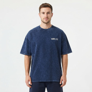 T-shirts tendance pour hommes, grande taille, effet délavé, haute qualité, vente en gros - Product Image 4