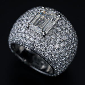 Bague de Luxe en Argent Sterling 925 avec Moissanite Taille Émeraude, Pavé Glacé, Bague Bling Tendance pour Hommes et Femmes, Bijoux Hip Hop, Cadeaux - Product Image 1