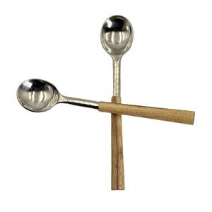 Juego de 2 Cucharas para Helado de Acero Inoxidable Sostenible con Mango Largo con Diseño de Madera, Herramientas para Helado para Servir en Fiestas y Cenas - Product Image 4