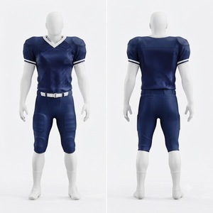 Maillot de football américain personnalisé bleu foncé, vêtements de sport d'équipe, maille respirante - Product Image 1