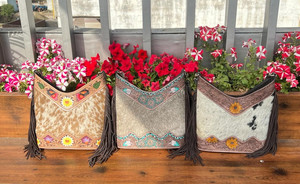 Nouveaux vrais cheveux élégants faits à la main sur cuir de vachette usiné Boho frange sacs à bandoulière Western à la mode femmes gland sacs à bandoulière - Product Image 4