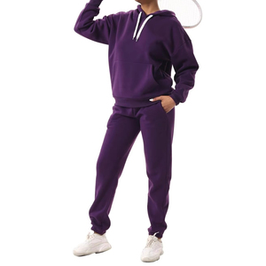 Women's Tracksuit Set Autumn Fashion Warm Hoodie Sweatshirts Two Pieces Oversized Solid Casual Hoody <b>Pullovers</b> Long Pant Sets - Product Image 2