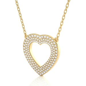 Pendentif en or plaqué diamant cultivé en laboratoire CVD, personnalisé, bijoux en or 14 carats, collier, vente de la Saint-Valentin, pendentif en forme de cœur ravissant - Product Image 5