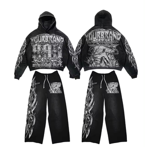 เสื้อฮู้ดดี้โอเวอร์ไซส์ทรงหลวม ปักลาย OEM พิมพ์ลายตามสั่ง สตรีทแวร์ ผลิตโดยโรงงานโดยตรง รับผลิตแบรนด์ส่วนตัว MOQ ต่ำ - Product Image 3