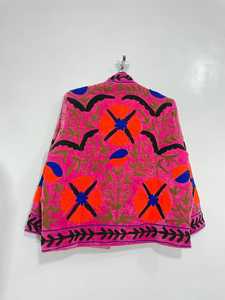 <b>Women's</b> Red <b>Velvet</b> Embroidered Floral <b>Jacket</b> Boho Open Front Coat <b>Women</b> Floral Embroidered <b>Jacket</b> <b>Women</b> Boho <b>Jacket</b> - Product Image 3