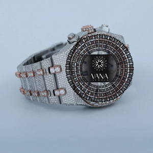 VANA JEWELS Men's Luxury Mechanical <b>Watch</b> Stainless Steel Tonneau <b>Case</b> Analog Chronograph with Sapphire Crystal - Product Image 3