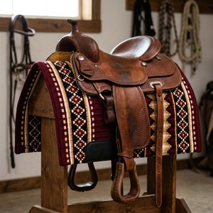 Tapis de selle Western Navajo de qualité supérieure, couverture en laine tissée à la main, équipement d'équitation personnalisé, fournisseur en gros de tapis de concours - Product Image 4