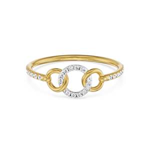 Luxury Interlocking <b>Circle</b> Moissanite <b>Ring</b> Gold Plated 925 Sterling Silver Pave Setting Engagement Wedding Gift Elegant Women's - Product Image 6