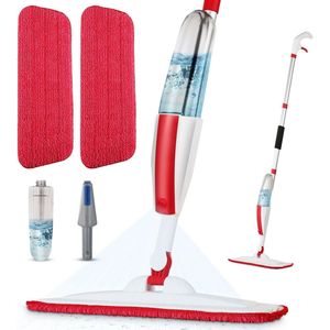 Mop Spray Ricaricabile da 14 oz con 2 Panni in Microfibra Lavabili per Uso Domestico e Commerciale, Opzioni per Pulizia a Secco e Umido - Product Image 1