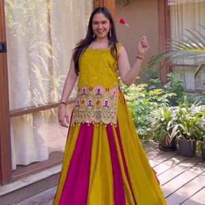 Premium Navratri Vichitra Silk Lehenga Choli With Heavy Embroidered <b>Shrug</b> Designer Garaba Wear Manufacturer By Royal Exports - Product Image 4
