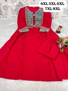 Proveedor de la colección de conjuntos Kurti-Plazzo con detalles en el yate de la prenda y corte acampanado, de la mejor calidad de algodón, de Surat Woman Fashion. - Product Image 4