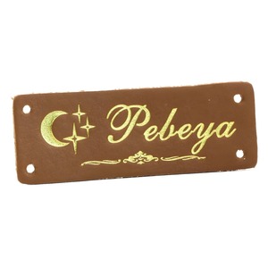 High Quality New Design Logo Black Leather <b>Sew</b>-<b>On</b> <b>Patches</b> With 3D Embossed Logo And Irregular Shape For Bags - Product Image 3