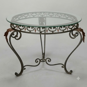 Table à manger 4 places de style européen en fer forgé, design personnalisé, revêtement poudré, fabrication artisanale de luxe, durable, vente en gros - Product Image 1