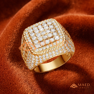 <b>Mens</b> Gold Tone Moissanite Diamond Cluster <b>Ring</b> Luxury Hip Hop Statement <b>Ring</b> Jewelry <b>for</b> <b>Men</b> - Product Image 1