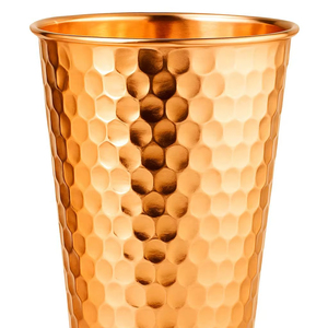Copper <b>glasses</b> bulk exporter factory manufacturer custom packaging branding ayurvedic drinkware reusable durable supply - Product Image 1