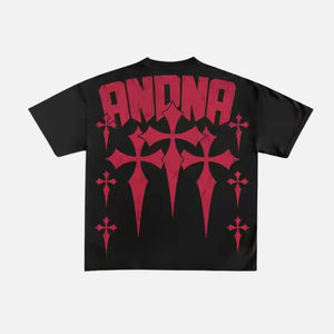 Camiseta de Algodón Puro para Hombre, Estilo Hip Hop, Impresión DTG de Alta Calidad, Lavado Retro, Totalmente Estampada, Talla Grande, 100% Algodón - Product Image 2