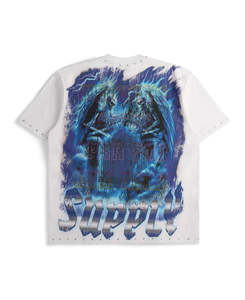 Camiseta DTG de algodón con cuello redondo, corte holgado y sin mangas, personalizada con gráfico del Espíritu Santo, estilo streetwear. - Product Image 2