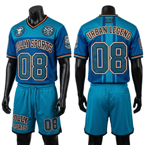 High Quality GSM Breathable Polyester Men Football Jersey Shorts <b>Set</b> Contrast Panels Heat Transfer Logo men short <b>set</b> for men's - Product Image 4