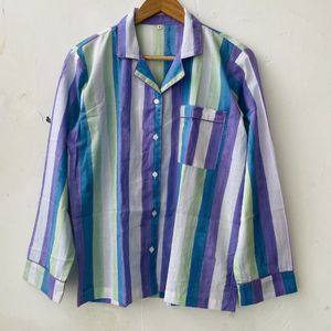 New Arrival Women's 100% Cotton <b>Summer</b> Indian Hand Block Printed <b>Pyjama</b> Night Set Quick Dry V-neck Long Sleeves Casual - Product Image 1
