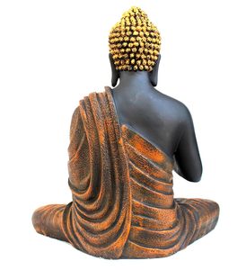 Figura Decorativa de Buda Meditando en Resina |   Decoración del Hogar |   Estatua de Ídolo, Figura, Murti |   Estatua Budista Tibetana - Tamaño Grande 14.5" de Altura - Product Image 3