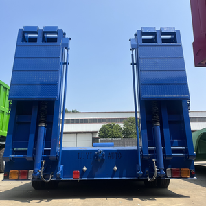 Semirremolque de plataforma plana de 20 y 40 pies, remolque de plataforma baja de alta resistencia para contenedores de 20 y 40 pies, remolque volquete para tractor - Product Image 4