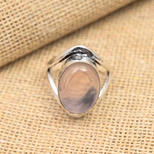Rose Quartz Gemstone Jewelry 925 Sterling <b>Silver</b> <b>Ring</b> Handmade Healing Stone Jewelry Adorable Rose Quartz <b>Ring</b> - Product Image 4