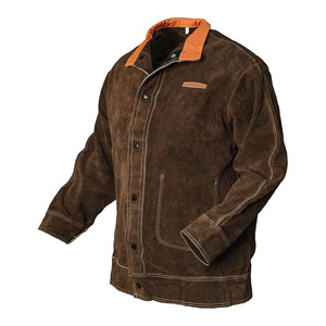 Premium Quality Unisex Heavy Duty Cowhide Split Leather Welding <b>Jacket</b> Flame-Resistant Reflective Safety Coat Heat Tolerant - Product Image 1