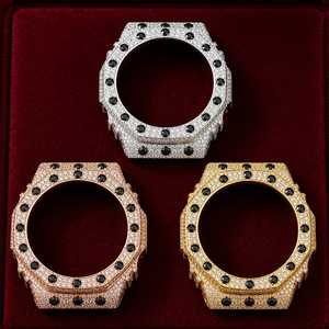 Lunette de montre dorée sertie de pierres noires et de diamants pour GA2100, accessoire de bijoux Hip Hop pour hommes et femmes - Product Image 3