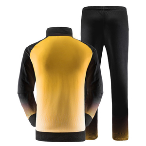 Conjunto Deportivo Personalizado Sublimado para Hombre, Amarillo y Negro, con Cremallera Completa, Forro Polar de Poliéster, Ropa Deportiva para Gimnasio, Entrenamiento, Equipo, OEM - Product Image 2