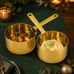Gold Color Metal <b>Measuring</b> <b>Cups</b> Set of 2 Different Sizes Hammered <b>Baking</b> Cooking Kitchen Tools - Product Image 6