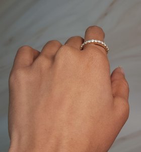 14KT Gold Plated 0.75 CT Lab Grown Band <b>Ring</b> Women | IGI Certified VS1 | Elegant Wedding Anniversary Stackable Bridal Jewelry - Product Image 5
