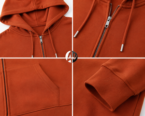 Sweat à capuche zippé élégant pour homme, conçu pour un confort pratique, offrant une chaleur légère et une mobilité flexible pour un usage quotidien urbain et décontracté. - Product Image 5