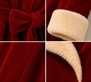 Vestido de Disfraz Navideño de Terciopelo Rojo para Mujer 2026, Estilo Sexy y Club, de Nailon con un Solo Hombro, para Fiestas Invernales - Product Image 4