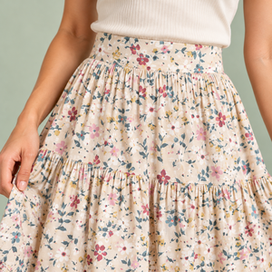 Falda Maxi Bohemia de Cintura Alta con Estampado Floral para Mujer, Falda Larga de Algodón con Corte en A para Vacaciones de Verano en la Playa - Product Image 4